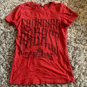 3/$15 Canadian Bad Ass Next Level Apparel Red Graphic Tee size small